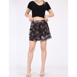 American Eagle Burnout‎ Velvet Mini Skirt Whimsigoth Fairy Grunge Women’s Medium